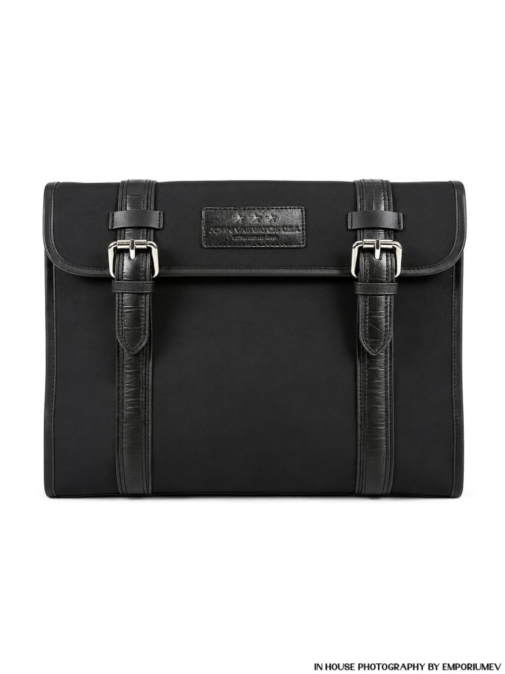 John Varvatos U.S.A. Remy iPad Sleeve M04154B Black Leather Trim Tablet Case